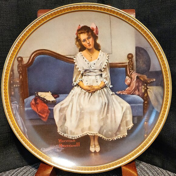 Waiting At the Dance - Norman Rockwell Collectors' Plate VTG - Picture 1 of 7